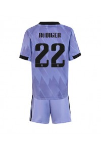 Real Madrid Antonio Rudiger #22 Babytruitje Uit tenue Kind 2022-23 Korte Mouw (+ Korte broeken)